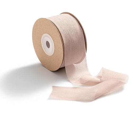 CHUQING Ruban en mousseline de soie - 38 mm x 23 m - Ruban de soie pour mariage, Noël