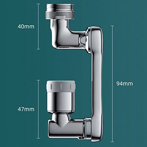 Aérateur de robinet, aérateur rotatif à 1080°, rallonge de robinet durable anti-éclaboussures, aérateur de robinet économiseur d'eau, peut être utilisé pour évier de salle de bain, évier de cuisine