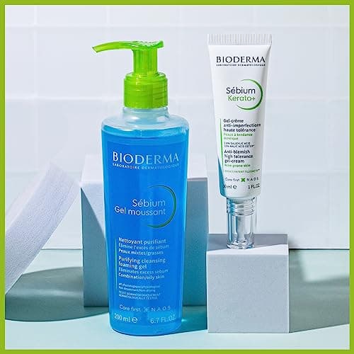 BIODERMA Sébium Gel Moussant – Nettoyant purifiant doux – Élimine l’excès de sébum et les impuretés – Peaux mixtes à grasses – Prescrit par des dermatologues – Flacon-pompe 500 ml