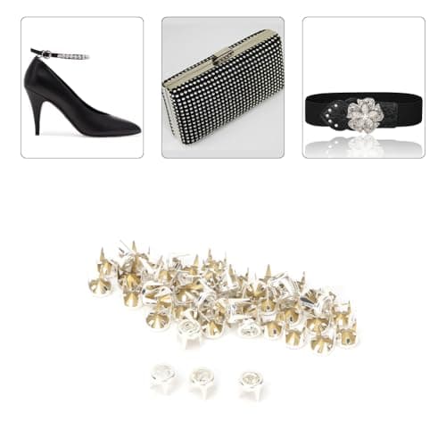 Tête de Clou en Strass, 50pcs 6MM Bricolage Argent Griffe Ronde Une Qualité Cristal Strass Perles Clous tête Punk Diamant Pointes Rivets Goujons DIY Mode Nailhead pour Artisanat Décoration