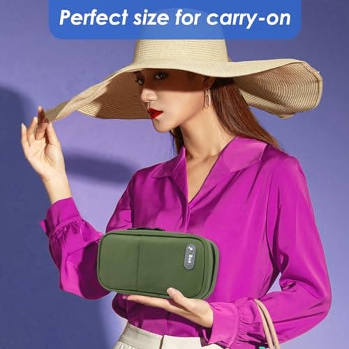 YOUSHARES Pochette Isotherme Insuline avec 2 Poche de Glace 80G, Trousse Isotherme Voyage pour Diabetique, Sac Isotherme Transport Insuline pour Seringues, Piqûre, Insuline Stylo, Medicament, Vert