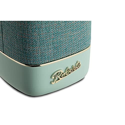Roberts Enceinte Bluetooth Beacon 335 - Portable, Rechargeable, Autonomie 15h, Deux radiateurs de Basses passifs, Amplificateur de Basses, égaliseur, Appairage stéréo Bleu Ciel