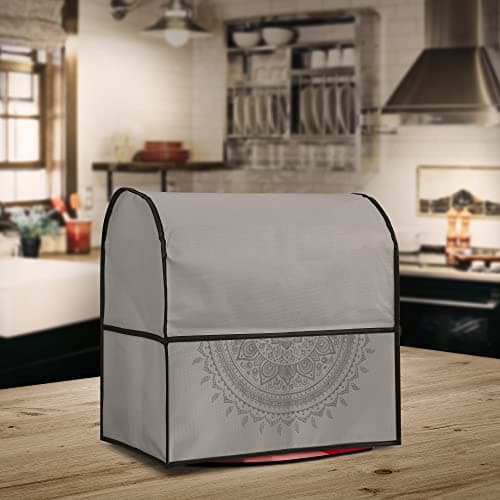 kwmobile Housse compatible avec KitchenAid 4,3-4,8 litre - Housse de protection 35,5 x 35,5 x 22,5 cm avec 3 poches pour robot de cuisine - gris