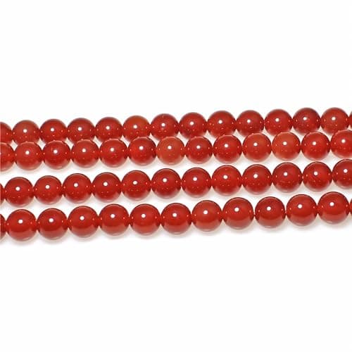 MJDCB 6mm 60 pièces Agate Rouge Perle Pierre Naturelle Ronde en Vrac Perles Semi Precieuse pour Fabrication de Bijoux de Bracelets et de Colliers