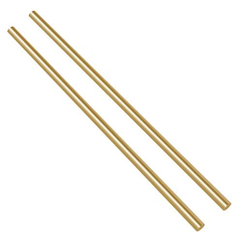 Swpeet Lot de 2 barres rondes en laiton massif de 6,35 mm de diamètre, 35,6 cm de long, parfaites pour divers arbres, essieux miniatures, maquettes d'avions, modèles de bateaux, voitures miniatures