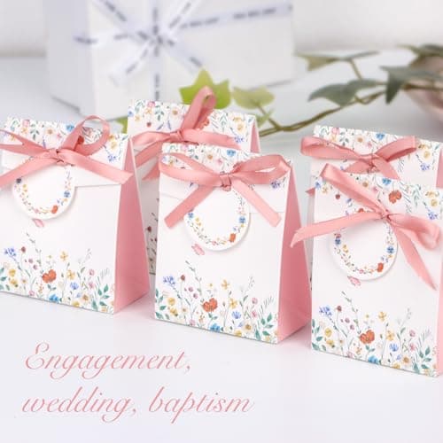 BETESSIN 50Pcs Boîtes Dragées Baptême Contenant Dragées Baptême, Sachet Dragées Mariage Baptême Baby Shower Communion