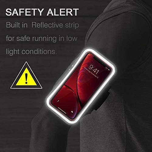 iPhone 15 14 13 12 11 Brassard, JEMACHE Gym Course Exercice Sport Telephone Armband Coque pour iPhone 15, 14, 13, 12, 11, XR avec Porte Carte (Rose)