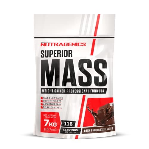 Mass Gainer - Nutragenics Superior Mass - 7 kg - Gainer prise de masse - Gainer prise de poid - Gainer mass - Proteine mass gainer - Whey gainer - Proteine gainer (Chocolat)