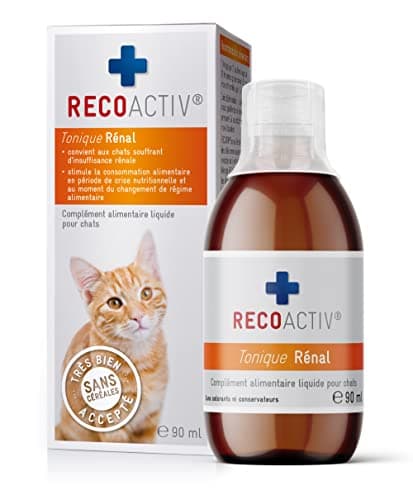 RECOACTIV Tonique Rénal pour Chats, 1 x 90 ML, complément Alimentaire pour la Convalescence en Cas de Signes précoces de Troubles de la Fonction rénale du Chat Ainsi Que pour la prophylaxie