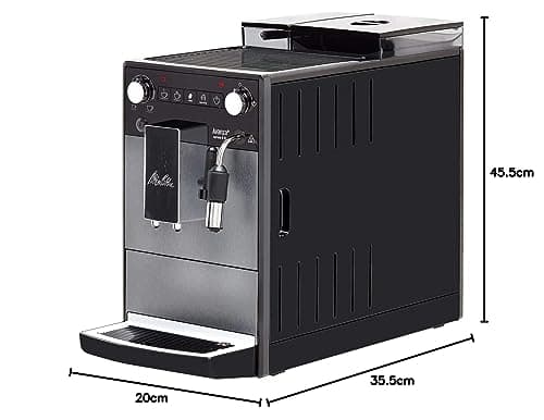 Melitta Avanza Grise, Machine à Café à Grain avec Broyeur et Système d'Extraction des Arômes, Silencieuse, Fonction Easy Cappuccinatore, Mode 1 à 2 Tasses, Automatique, F270-100, 1450W