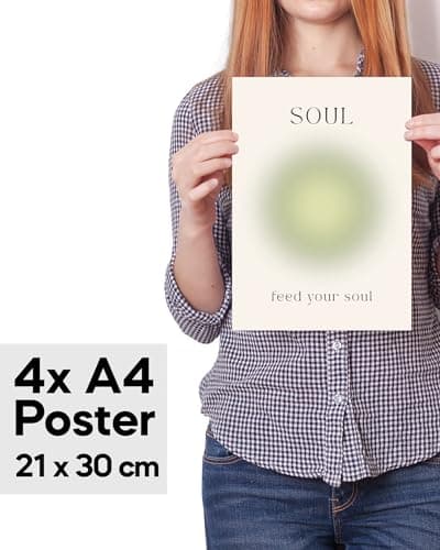 Aura Lot de posters Images Body Mind Soul Heart Style esthétique Preppy Room Decor Y2K Esthétique Yoga Loi de l'attraction Manifestation