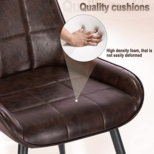 WOLTU Lot de 6 Chaises de Salle à Manger, Chaises Relaxantes en Simili Cuir, Chaises Scandinaves Ergonomiques avec Dossier pour Salon, Salle de séjour, Cuisine, Chambre, Marron foncé, BH332dbr-6