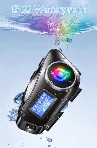 OBEST Intercom Moto Casque 500M, Bluetooth Moto Casque d'écoute, Prise en Charge l'audio FM/Carte CF/Siri, Partage Musique, IP65 Interphone Communication Système avec Lumière Atmosphérique, 1000mAh