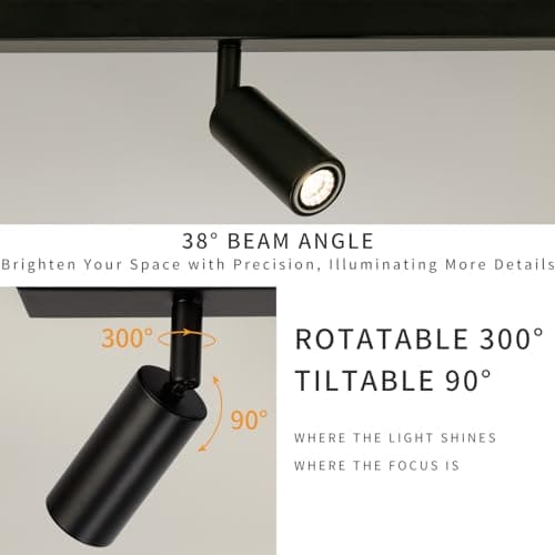 Eofiti Plafonnier LED 5 Spot Orientable Noir Spots LED G9 3W 3000K Blanc Chaud 360LM Moderne Éclairage de Plafond pour Salon Salle à Manger Cuisine Chambre Couloir Ampoules Incluses