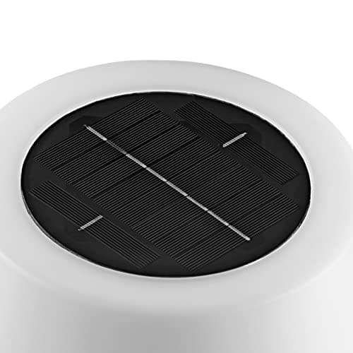 Hoberg Solar Lampadaire | Sans fil & Variable | LED blanc chaud | Batterie rechargeable par énergie solaire & USB | Avec télécommande & capteur de lumière | Pour l'intérieur & l'extérieur [IP44]