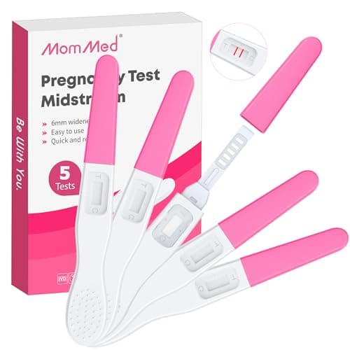 MOMMED Test de Grossesse, 5 X emballés individuellement HCG Test, sensibilité HCG de 25 mIU(25 Ng/L), Pregnancy Test, Détection rapide en 3 minutes