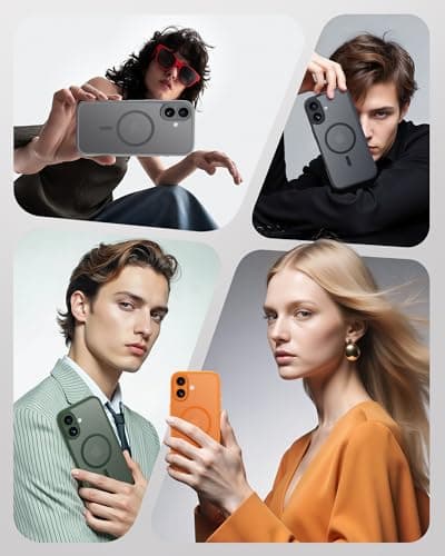 TOCOL Coque Magnétique pour iPhone 17 6,3 Pouces, Compatible avec MagSafe, Anneau Magnétique Intégré, Protection de l'objectif améliorée, Coque Mat Translucide Fine Antichoc, Noir