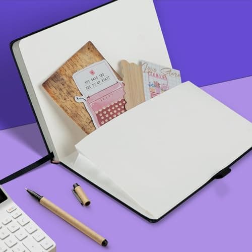 ONAVIA Lot de 8 Carnet de Notes, Carnet A5 Ligné Classique à Couverture Rigide,160 Pages, 100gsm, Carnets de Notes Avec Pochette Pliante Pour le Bureau École Maison Écriture&Notes, 21 x 14cm