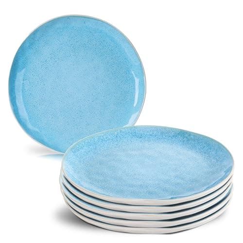 MIAMIO - 15,2 x 20,3 cm Collection Lumera Service de table en céramique de qualité supérieure – Fait à la main (bleu)