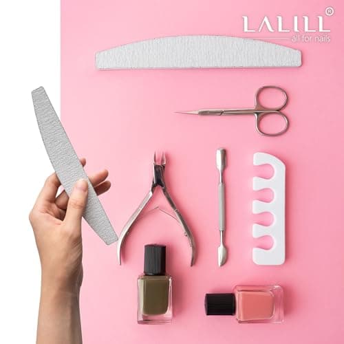 LALILL Lime à Ongles 50 Pcs. 100/180 Grain, Demi-Lune Zebra - Limes à ongles pour Gel - Modelage D'ongles Hybride, Acrylique, Polish Gel - Bilatéral, Jetable - Manucure, Buffer, Bloc, Professionnel