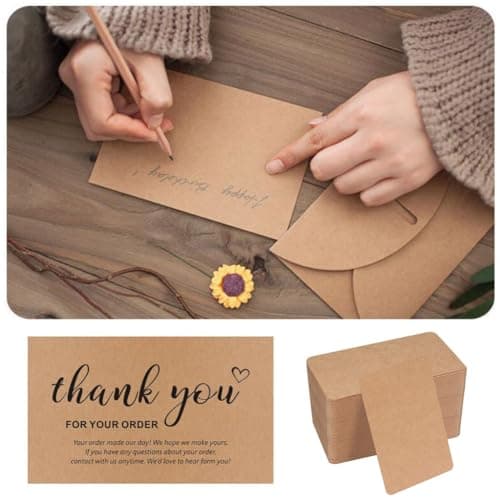 100 Pièces Carte Vierge en Papier Kraft A6 Carte en Papier Kraft Vintage Marron 15 x 10 cm Fiches Cartes Flash Cartes de Vœux Cartes Postales Bourrages D'enveloppes 350 g/m2 Épais Papier Craft