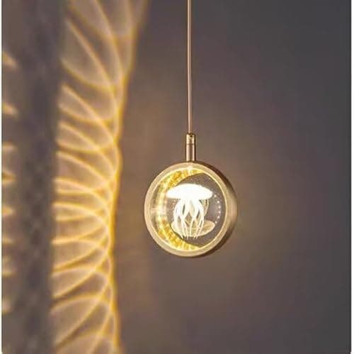 TTNAO Lustres Salon Cuisine Anneaux métalliques Avec K9 Boule de Cristal Moderne Lampe Suspendue Lustre Cristal Chambre Suspensions Lampe Chambre Couloir Salon Cuisine-(Méduses)