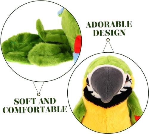 Sunshine smile Perroquet Parlant en Peluche,Jouet électrique Perroquet Parlant,Electrique Peluche Qui Danse,Mignon Jouet Peluche Electrique,Jouet Électronique en Peluche,Interactive Perroquet Ailes