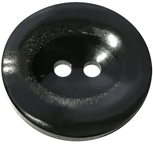 AERZETIX - C57134 - Lot de 10 Boutons à coudre concaves ronds Ø25x4 mm à 2 trous 40L L40 - couleur noir - en plastique - ouverture 3 mm - loisir créatif mercerie couture vêtements décoration