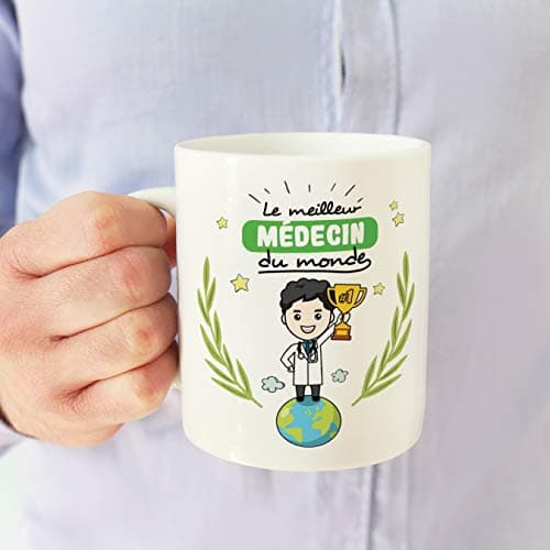 Médecin Tasses Originales de café et Petit-déjeuner à Donner Travailleurs Professionnels - Meilleur Medécin du Monde - Céramique 350 ML