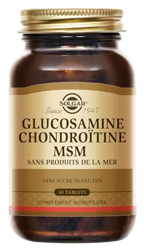 Solgar Extra Concentré Glucosamine Chondroïtine MSM - Haute qualité - Ingrédient breveté - Forte concentration - Complément Alimentaire - Flacon de 60 comprimés