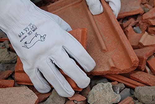 Ruvigrab - Pack de 12 Gants de Travail en Cuir de Fleur Naturelle | Gants de Jardinage | Taille 8