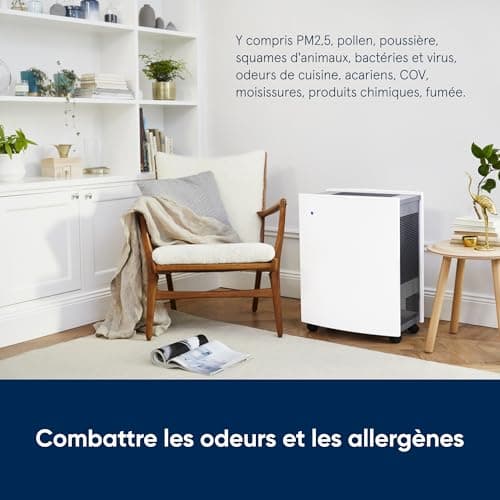 BLUEAIR Purificateur d'air Blueair Classic 280i, purificateur filtre à air auto HEPA SilentTM, système de filtration SmokeBlock jusqu'à 52 m2, blanc