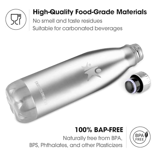 KollyKolla Gourde Isotherme 750ml, Gourde Inox, Isolation Double Paroi, Bouteille d'eau Reutilisable, sans BPA, Etanche, Bouteille Isotherme Acier Inoxydable, pour Enfant, Adulte, Sport, École, Bureau