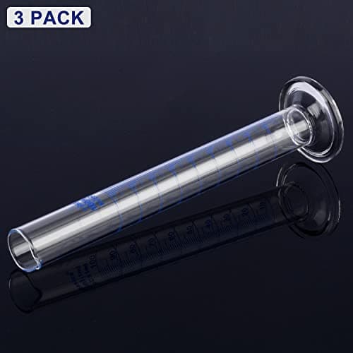 Labasics Verre Cylindre Gradué (3-Paquet) 100 ml, Graduated Cylindre en Verre Borosilicaté Cylinder de Mesure Éprouvettes Cylindriques