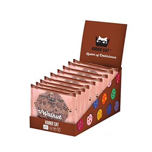 Kookie Cat Cocoa Nibs & Noyer Individuel - Biscuits végétaliens emballés individuellement, sans gluten, sans soja, bio, noix de cajou et avoine-12 X 50g Multipack