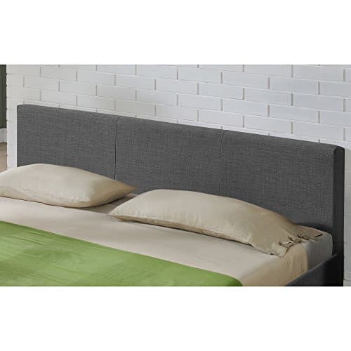 Corium Lit Double Rembourré Design Sommier à Lattes Polyester 140 x 200 cm Gris Foncé