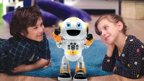 Lexibook, Powerman® Advance, Robot télécommandé, jouet interactif et éducatif pour enfants, marche, danse, joue de la musique, raconte des histoires, quiz éducatifs, programmable STEM, Orange, ROB29FR