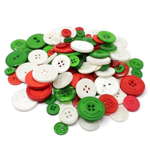 Noël Mix 100 gram Sac de mélange Acrylique et résine Boutons pour création de cartes Décorations