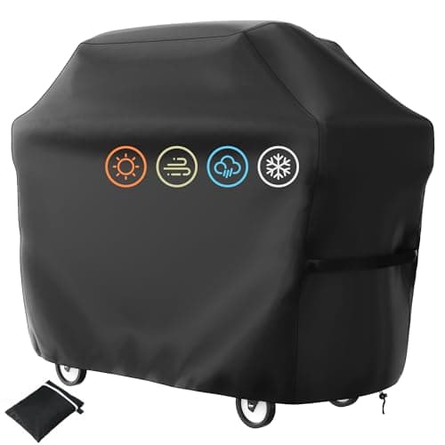 Nifogo Housse de Barbecue, BBQ Couverture Imperméable au Barbecue, Bache de Protection Barbecue Housse avec Poche et Cordon Ajustable, Anti-poussière Anti-UV et Durable (145x61x117cm)