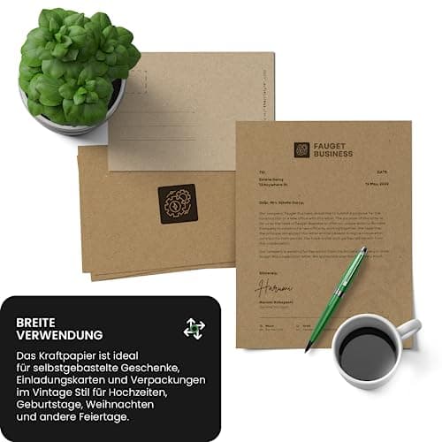 Netuno 50x papier kraft 250g A4 148 x 210 mm Aster Kraft carton kraft carton brun papier recyclé carton de bricolage papier vintage pour bricolage cartes de visite cartons de table marque-places