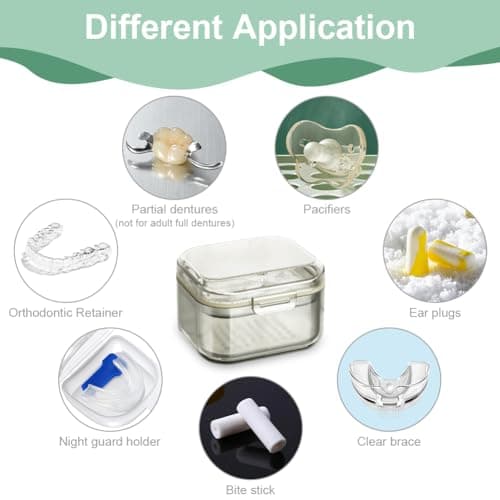 ACWOO Boîtes pour Prothèses Dentaires, Boîte de Dentier, Boîte de Rangement pour Fausses Dents, Boîte à Dentier avec Passoire, Boite Appareil Dentaire, pour Stockage et Trempage des Protège-dents