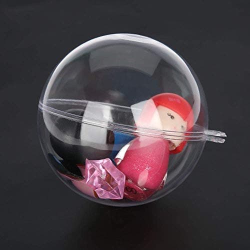 Boule en plastique transparent, 20 pièces Boule en plastique transparent à remplir Décorations de Noël pour mariage, Boule en plastique vierge à remplir DIY Bombe de bain Moule et décor