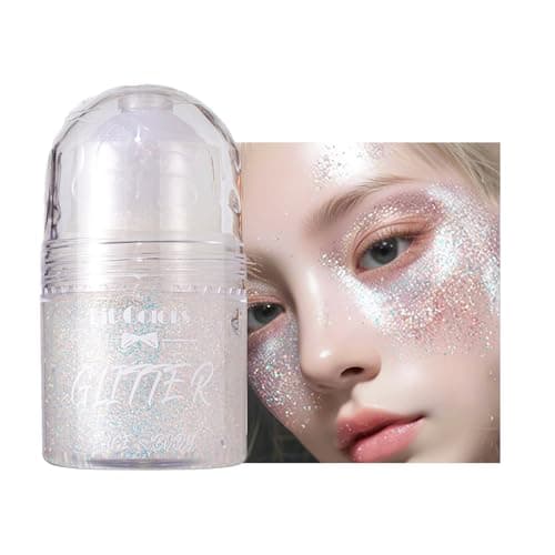 Roll-on Gel à Paillettes pour le Corps, Visage Liquide de Paillettes Holographiques, Sirène Paillettes Chunky Glitter pour les Accessoires de Rave, Maquillage d'Halloween