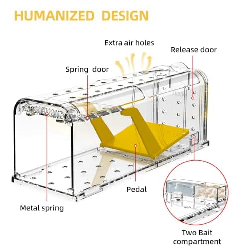 CLDFDC Piège à Souris Vivant pour intérieur et extérieur - Attrape Souris Intelligent Facile à Utiliser, Facile à Nettoyer, réutilisable, libération sans Contact (1 Pièces)