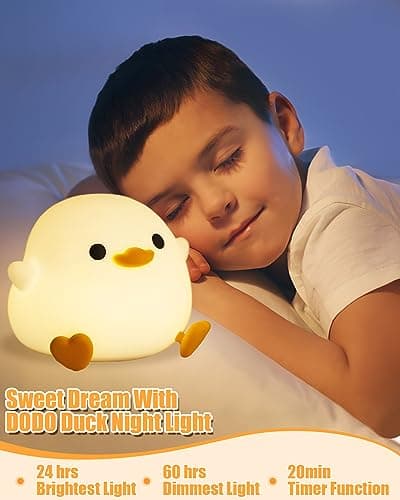 Auezona Veilleuse Enfant Kawaii Veilleuse Bébé Rechargeable par USB Avec Minuterie Veilleuse Réglable Avec Minuterie Cadeau D'Anniversaire Et De Noël Pour Enfants Bébés, Silicone