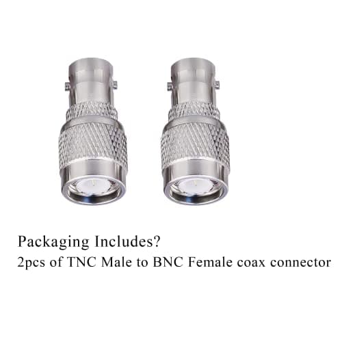 TUOLNK Adaptateur coaxial BNC vers TNC TNC mâle vers BNC femelle connecteur coaxial RF pour câble d'extension d'antenne Wifi 2 pièces