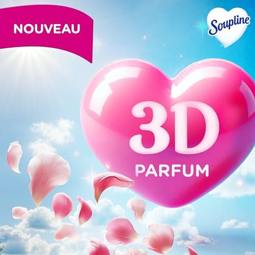 SOUPLINE Adoucissant Linge Concentré 3D Grand Air , Assouplissant Linge Formule Améliorée pour Plus de Douceur*, Assouplissant Textile Liquide , Soupline Lot de 3x1,35L