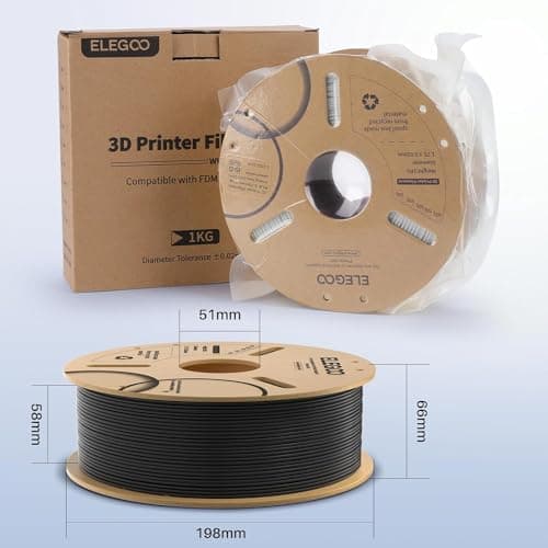 ELEGOO Filament PLA+ 1.75mm Transparente 1KG, Filament pour Imprimante 3D Précision Dimensionnelle +/- 0.02mm Bobine de Carton Filament d'Impression 3D Convient à la plupart des Imprimantes 3D FDM
