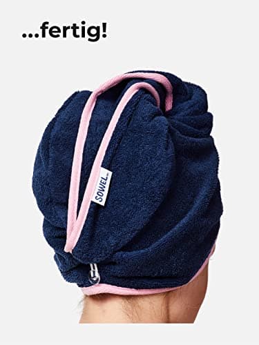 Sowel® Serviette pour Les Cheveux, Turban Serviette avec Bouton, Femme, 100% Coton