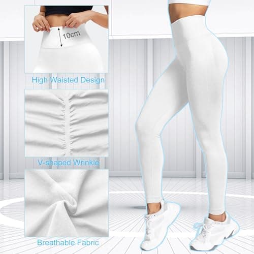 Lishang Leggings Femme Anti-Cellulite Legging de Sport Push Up Taille Haute Scrunch Butt Lift Yoga Pantalon Sport Compression Collants Opaque Slim Fit pour Gym Fitness Jogging Running Course Exercice